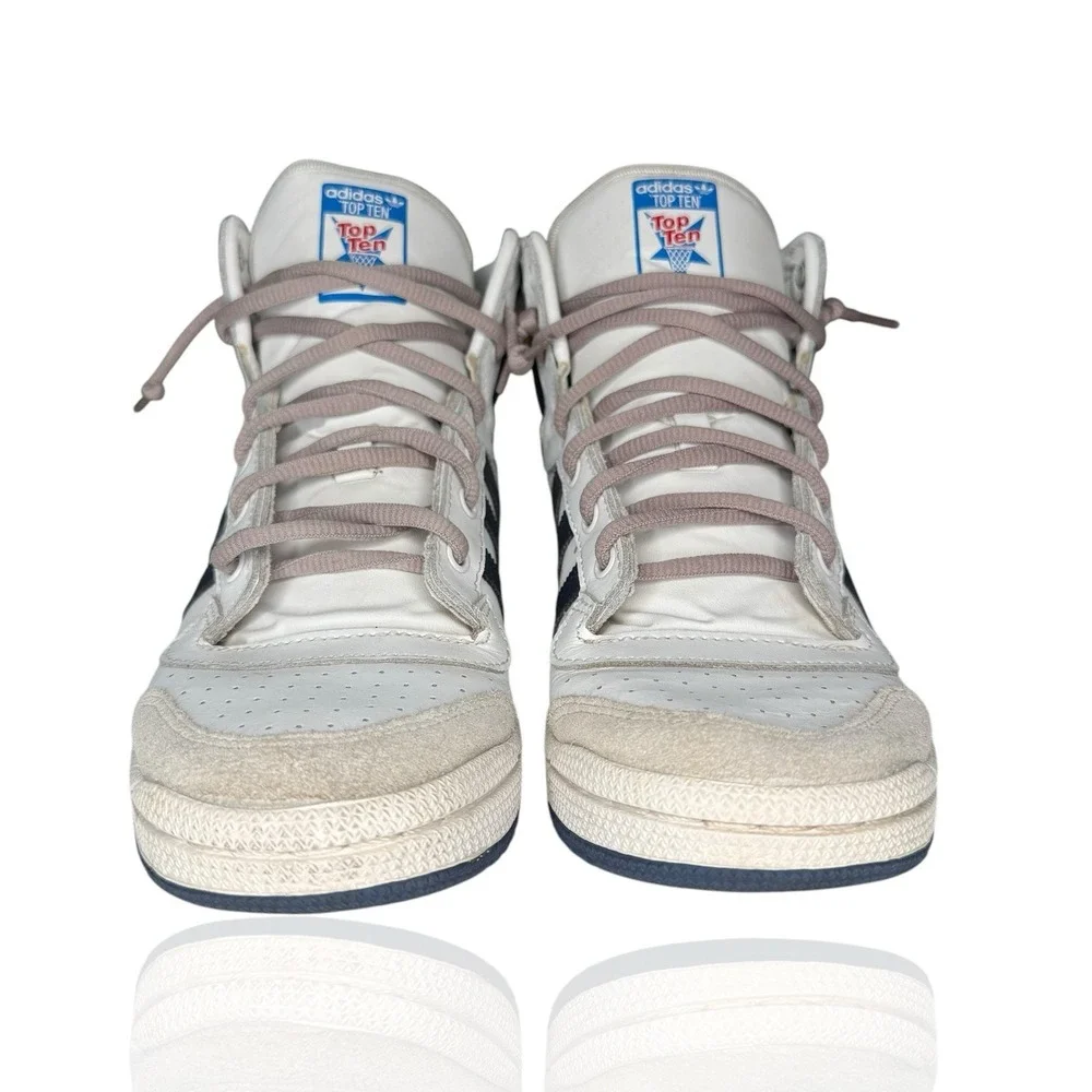 Adidas Originals Top Ten Hi Trainers White Blue Red D74481 Men's Size‎ 6